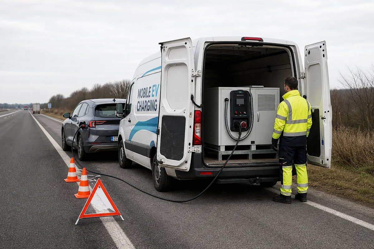 Mobile EV charging for roadside assistance