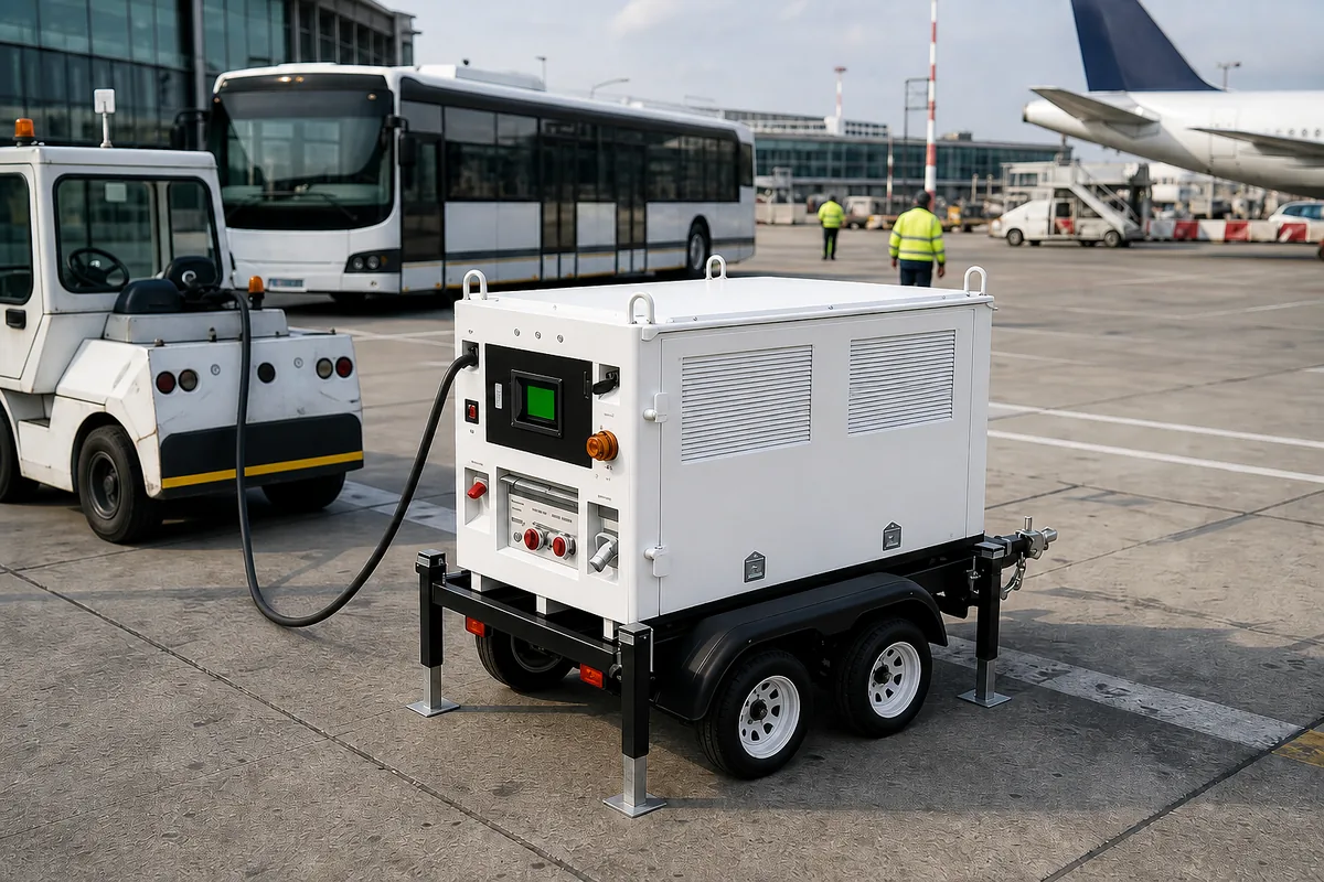 Mobile EV charging for airports and ports