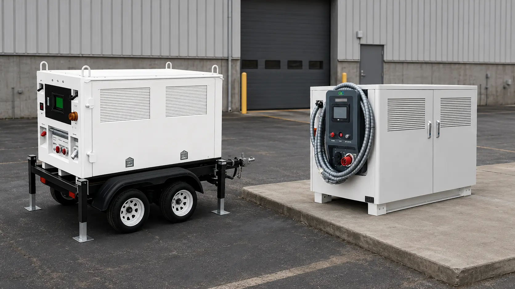 Trailer-mounted and movable mobile EV charger comparison